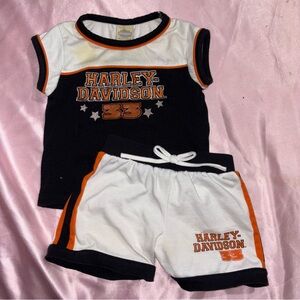 Harley-Davidson Black and Orange Toddler Set